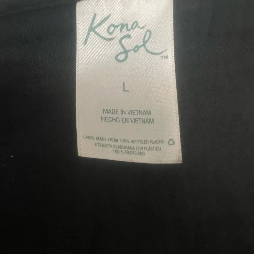 KOL SOL Women's V-Neck Swimsuit Cover‎ Up Black Sz L - Picture 5 of 7